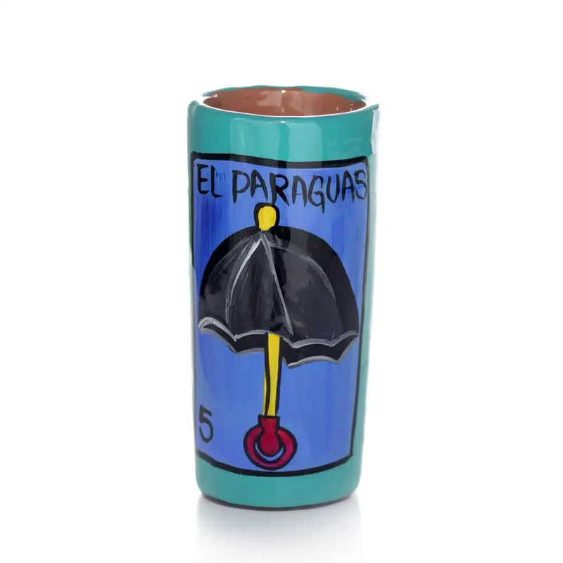 Lotería Hand-painted Clay Shot Glass
