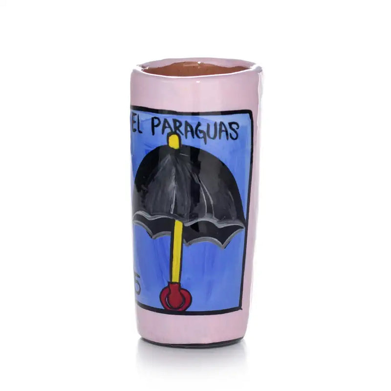 Lotería Hand-painted Clay Shot Glass
