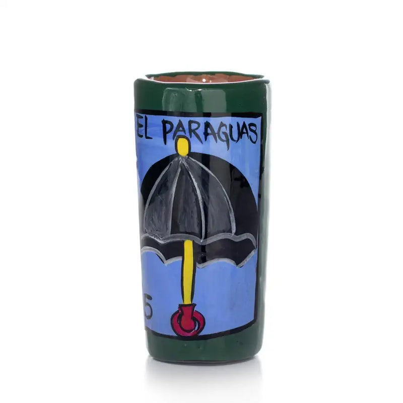 Lotería Hand-painted Clay Shot Glass