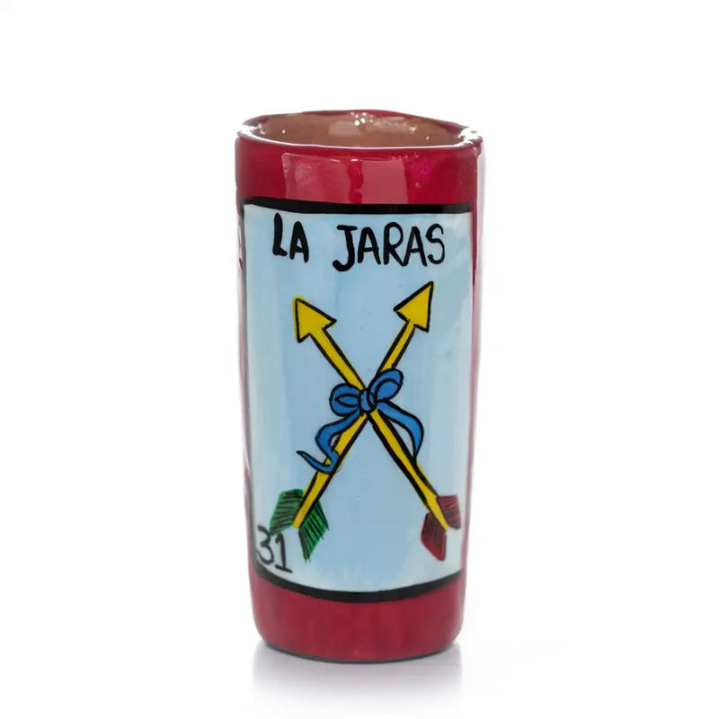 Lotería Hand-painted Clay Shot Glass