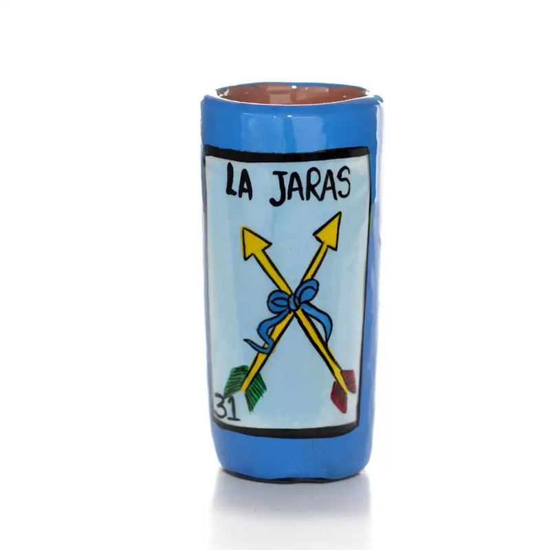 Lotería Hand-painted Clay Shot Glass