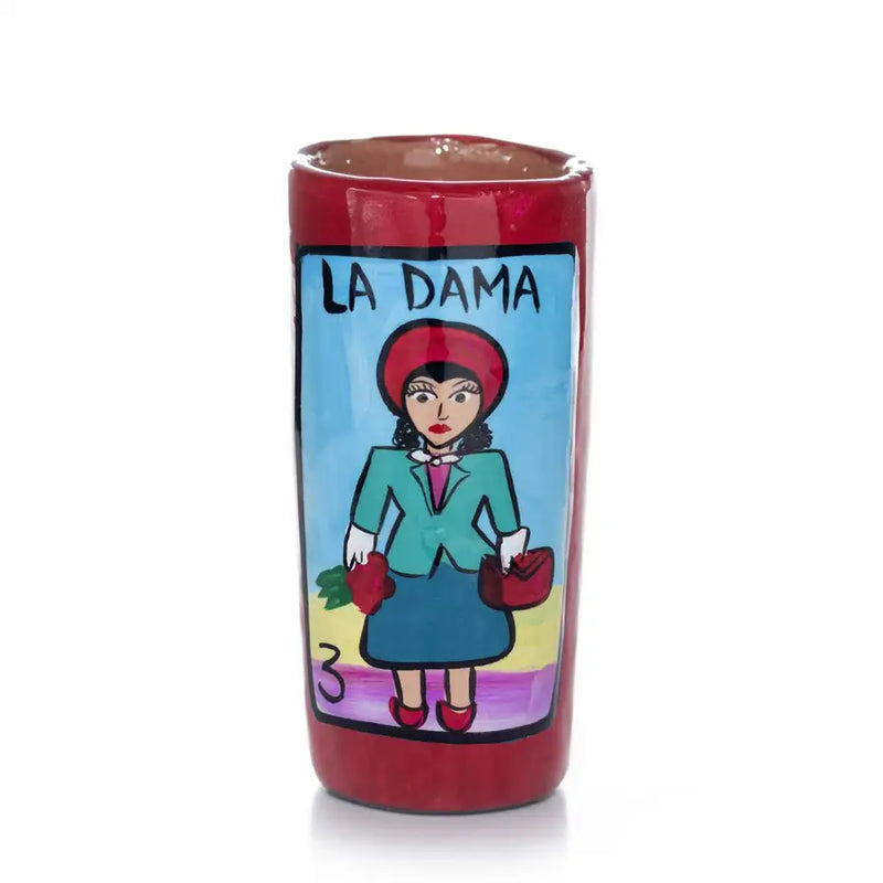 Lotería Hand-painted Clay Shot Glass