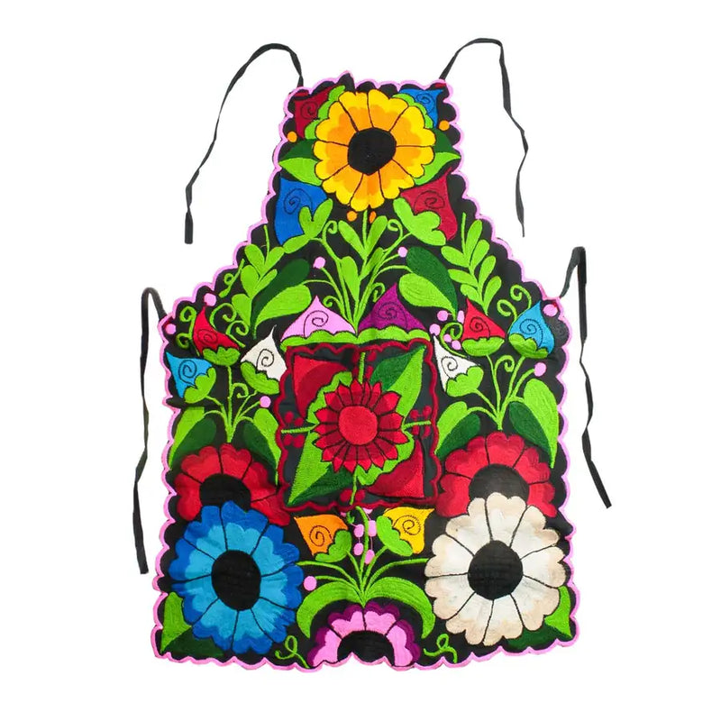 Embroidered Floral Apron
