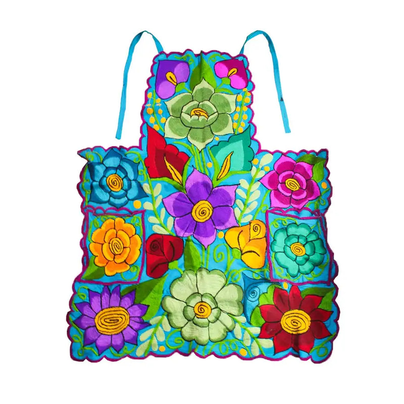 Embroidered Floral Apron