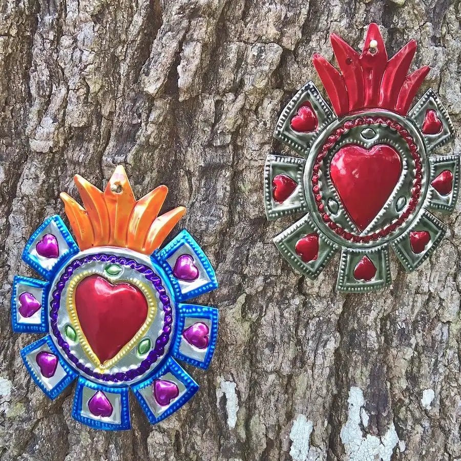 Medium Mexican Milagro Tin Hearts
