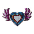 Medium Mexican Winged Milagro Tin Heart with Mirror