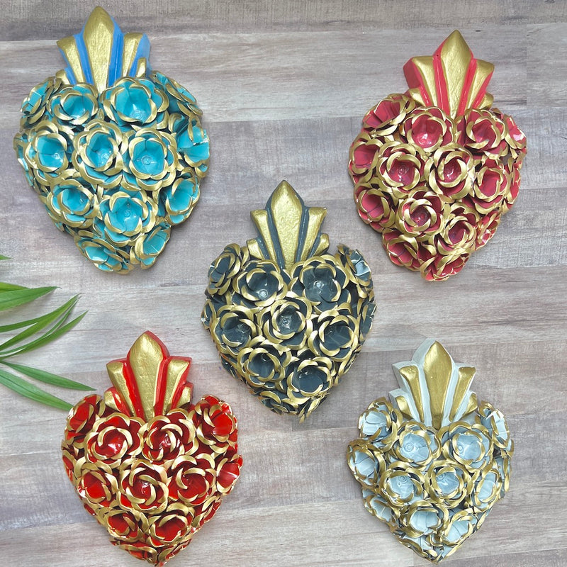 Metal Rose Heart Decorative Wall Art