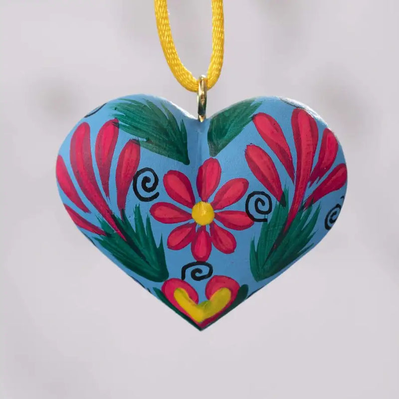 Mexican Heart Hand Painted Necklace - 4