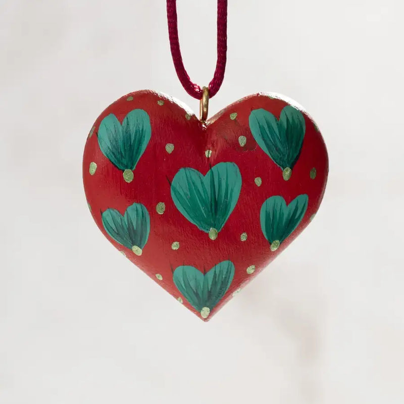 Mexican Heart Hand Painted Necklace - 19
