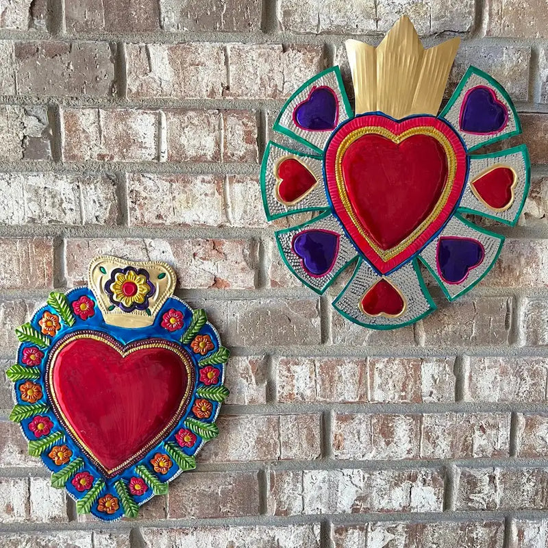 i made a little mexican folk/tin art inspired sacred heart mirror