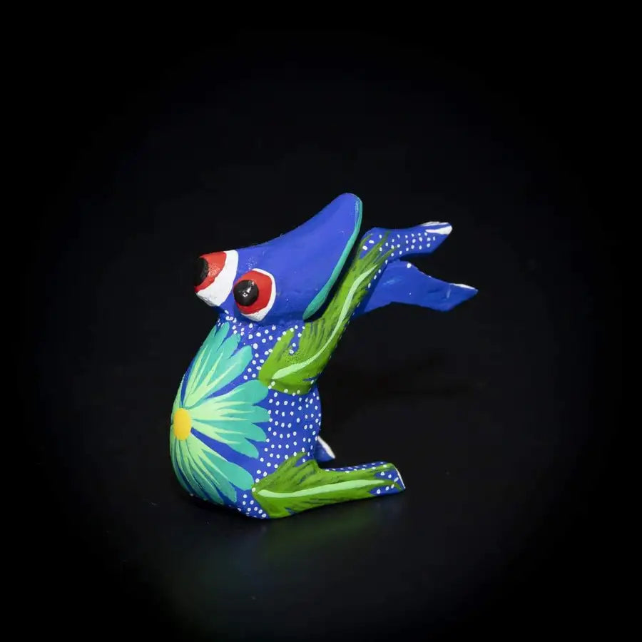 Hand Painted Frog Wooden Figurine Alebrije - 6