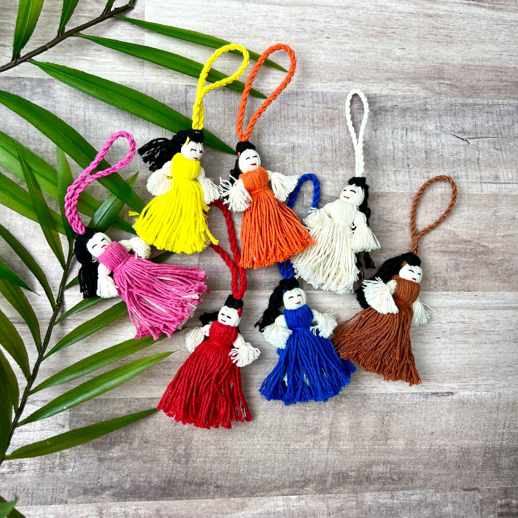 Mini Retazos Mexican Yarn Doll PomPom