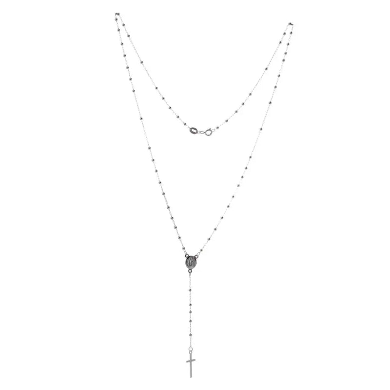 Sterling Silver Delicate Rosary Necklace - 2