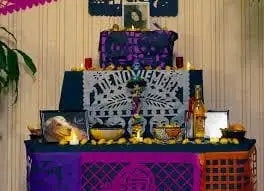 Metallic/Mylar Papel Picado Paper Cutout- Large Frontal Ofrenda - 1