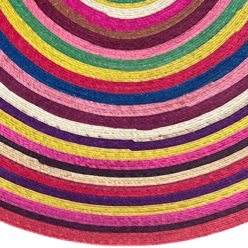 Handwoven Palm Round Area Rug - 2
