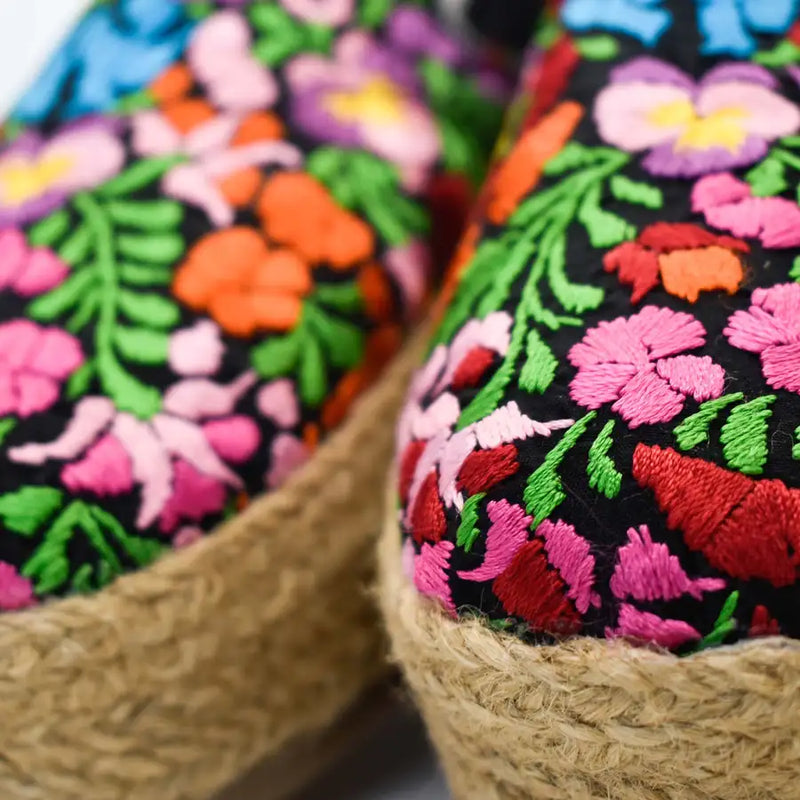 Floral Espadrilles Hand Embroidery Design