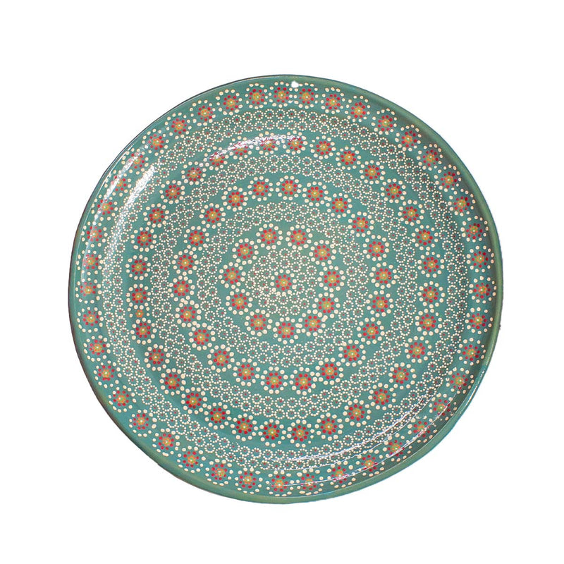 Hand-Painted Capula 16" Large Clay Platter