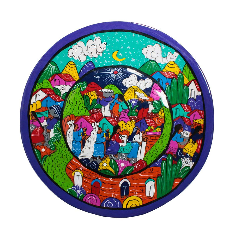 Colorful Xalitla Narrative Clay Charger Plate