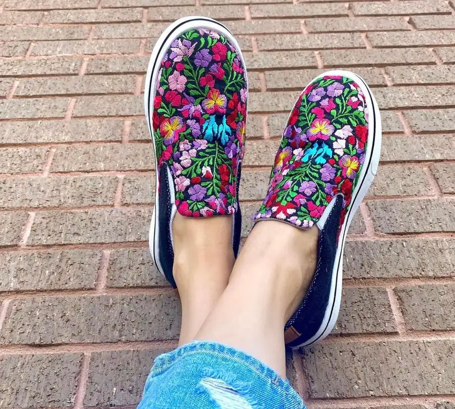 San Antonino Multicolor Floral Embroidery Sneakers