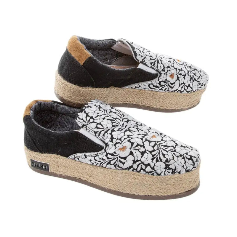 San Antonino Silver Floral Embroidery Platform Espadrille - 2