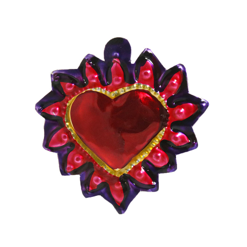 Color Heart Tin Art Milagro Napkin Ring