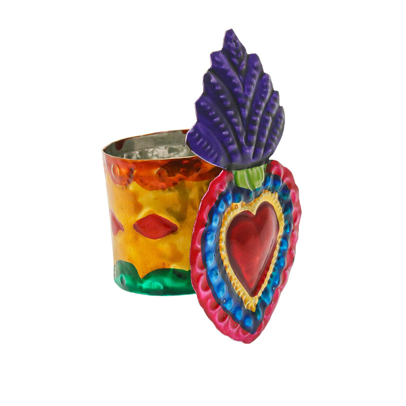 Color Heart Tin Art Milagro Napkin Ring