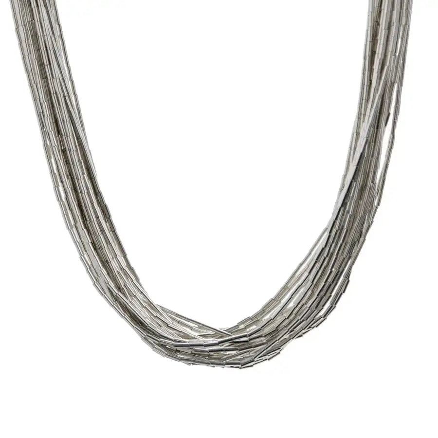 Perla Sterling Silver Liquid Silver Necklace - 30 strands - 2