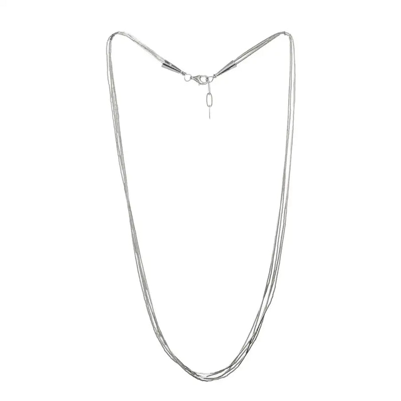 Virginia Sterling Silver Liquid Silver Necklace - 5 strands - 2