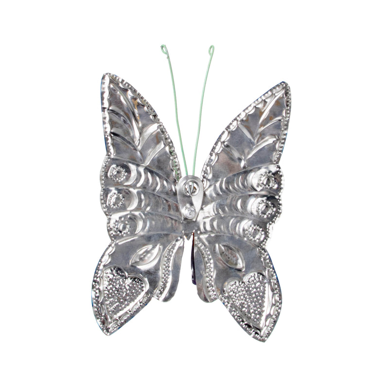 Hand-Painted Butterflies Set of 3 Milagro Tin Art