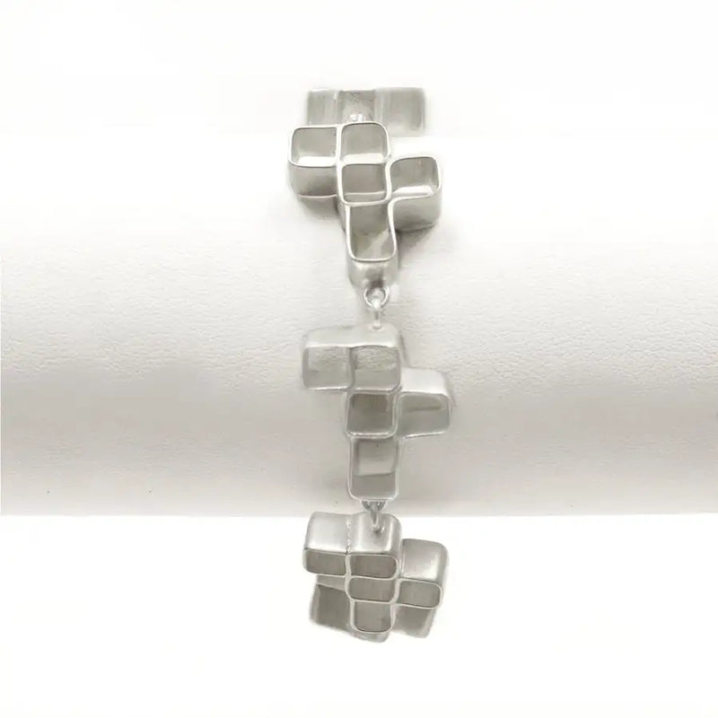 Sterling Silver Asymmetrical Squares Bracelet - Vitrales Collection - 1