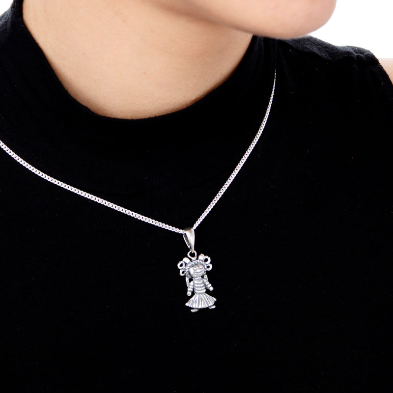 Sterling Silver Muñeca Lelé Pendant