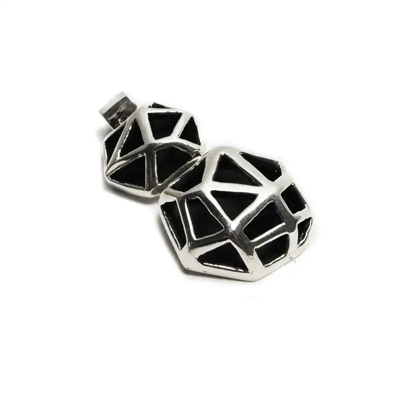 Sterling Silver Double Geometric Pendant - Structure Collection - 1
