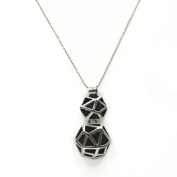 Sterling Silver Double Geometric Pendant - Structure Collection