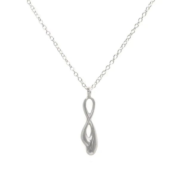 Sterling Silver Intertwined Drop Pendant Necklace - Aqua Collection