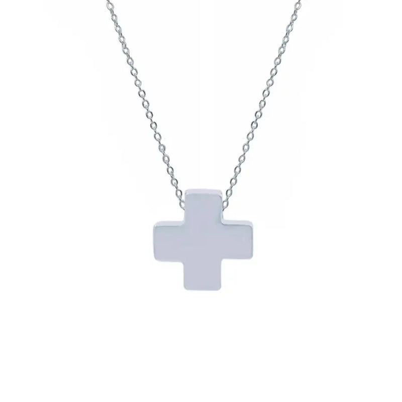 Sterling Silver Polished Bold Cross Pendant - 2