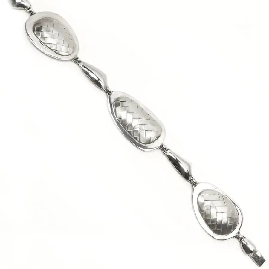 Sterling Silver Woven Detail Bracelet - Entramado Collection - 1