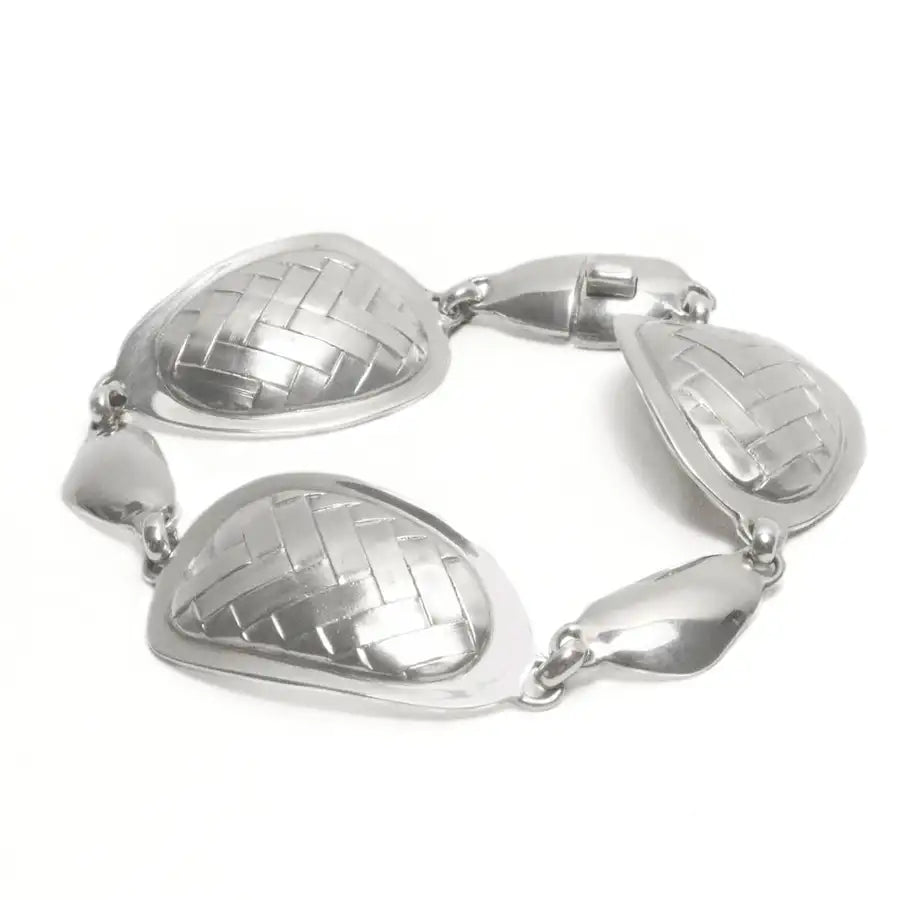 Sterling Silver Woven Detail Bracelet - Entramado Collection - 2