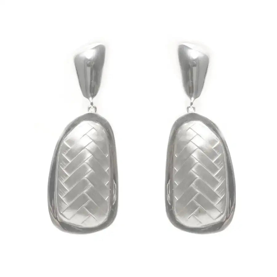 Sterling Silver Woven Detail Earrings - Entramado Collection