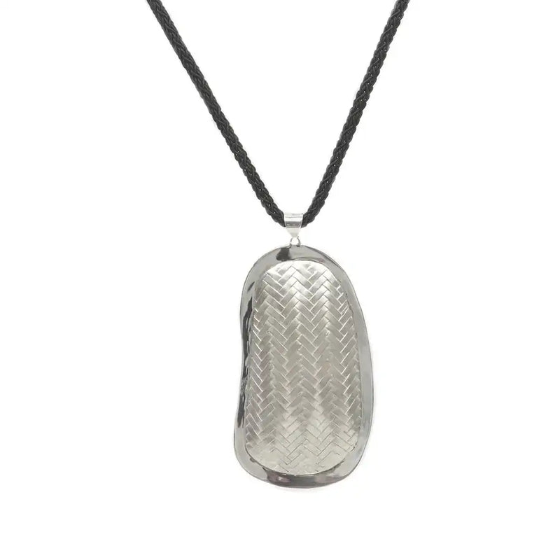 Sterling Silver Woven Detail Pendant Necklace - Entramado Collection