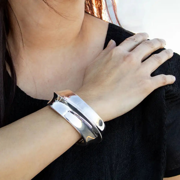 Sterling Silver Sea Wake Cuff Bracelet