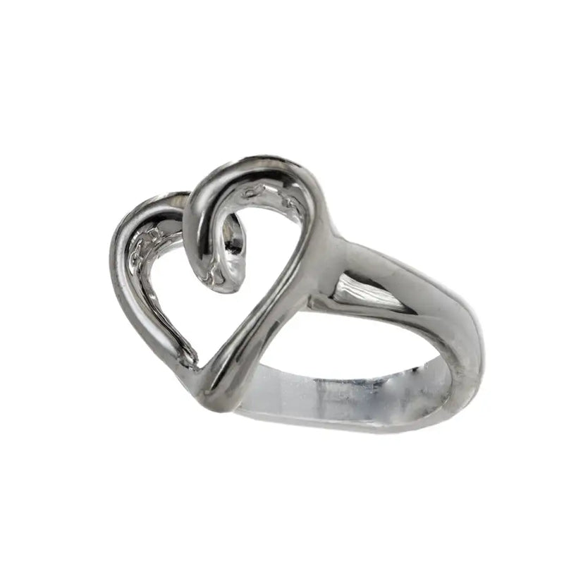 Sterling Silver Hand Drawn Heart Ring - 2
