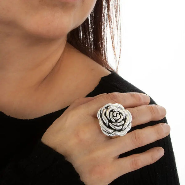 Sterling Silver La Rosa Ring- Large
