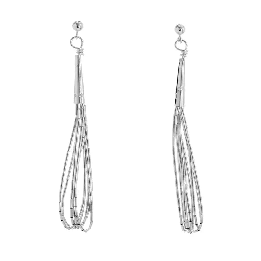 Sterling Silver Liquid Silver Earrings - 5 strands - 1
