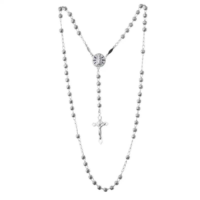 Sterling Silver Rosary Necklace - 4