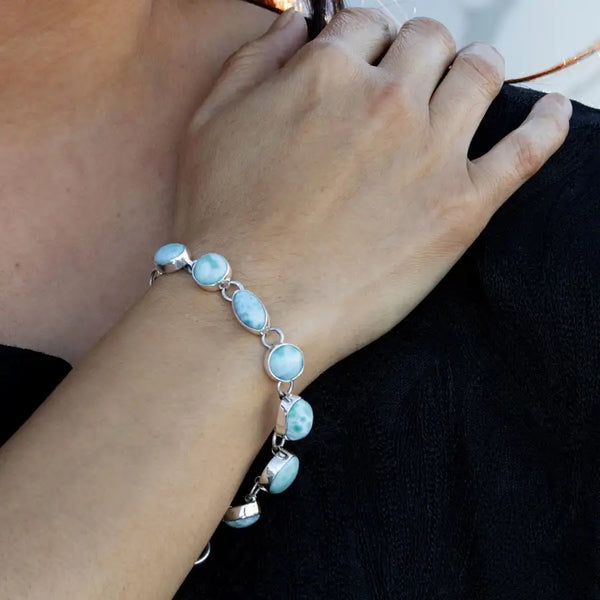 Sterling Silver Royal Larimar Bracelet
