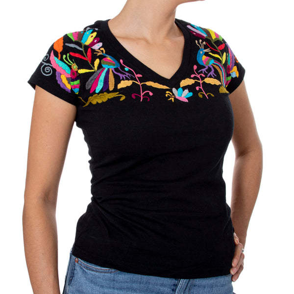 Otom Tenango Modern V Neck Tee Lolo Mexican Mercadito