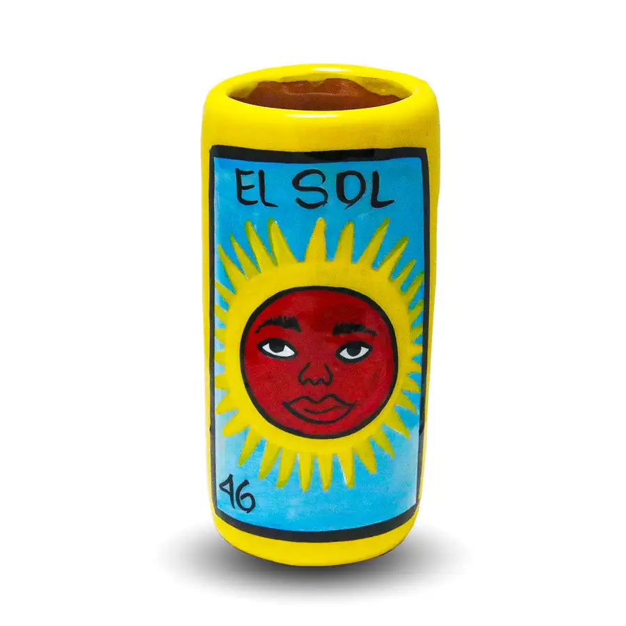 Lotería Hand-painted Clay Shot Glass