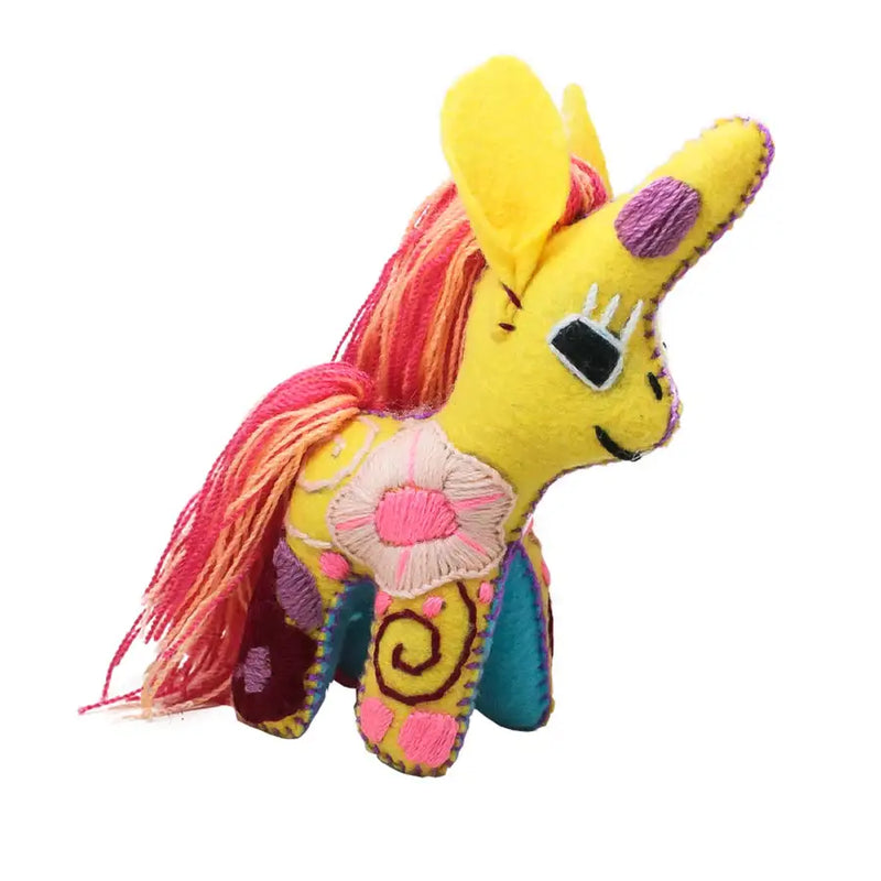 Unicorn Hand-Embroidered Stuffed Animal