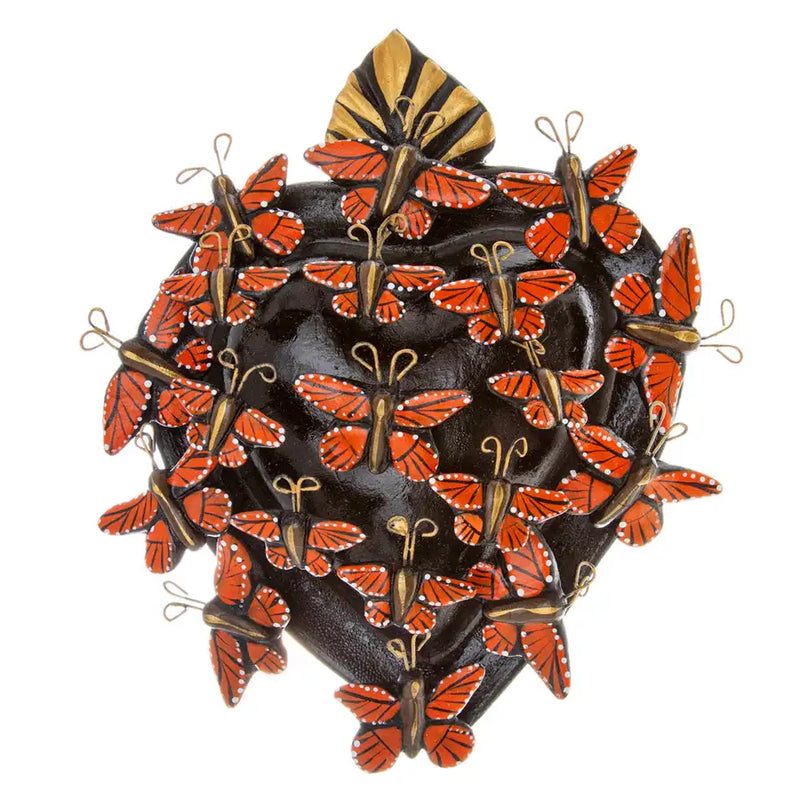 Kaleidoscope Heart - Clay Heart with Butterflies