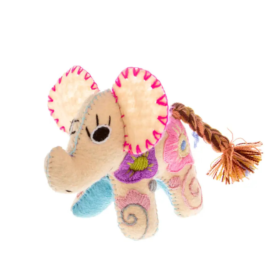 Elephant Hand-Embroidered Stuffed Animal - 5